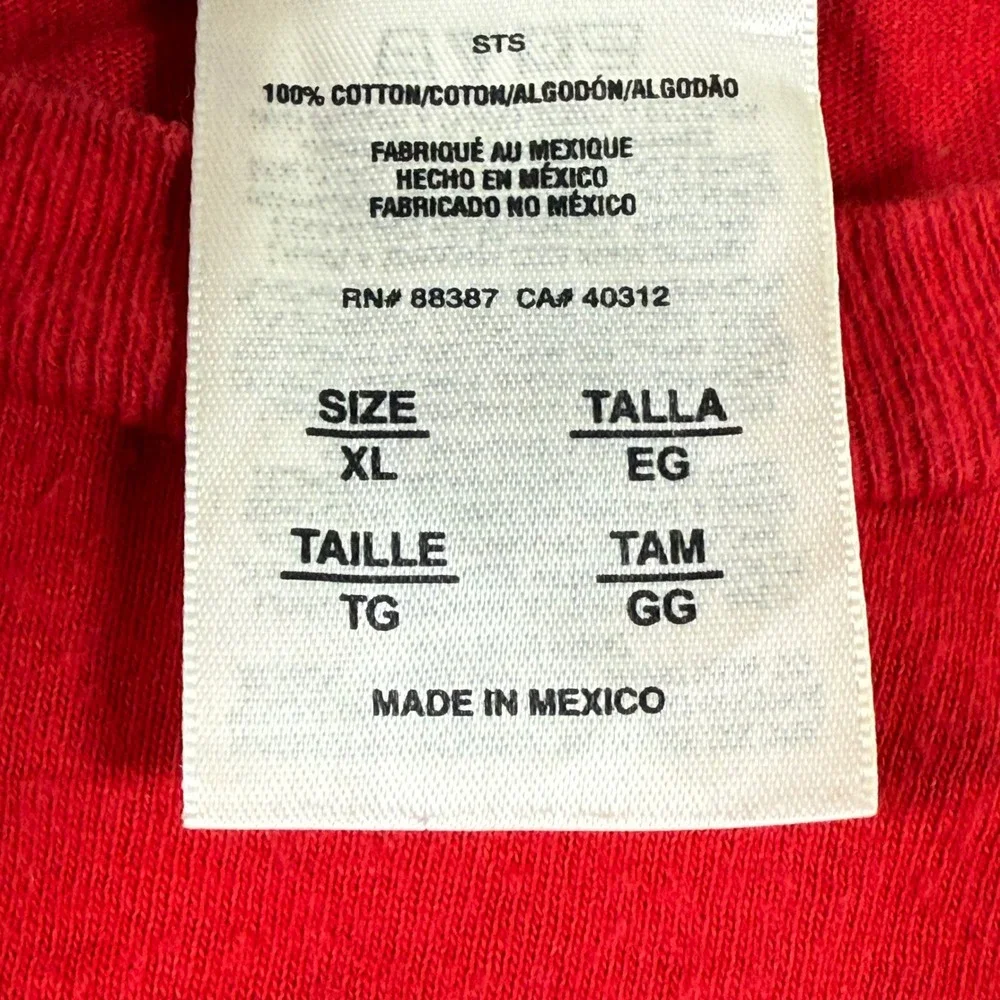 Vintage T-Shirt Adidas XL Red Long Sleeve Graphic Logo Cotton Flaw‎ Men's